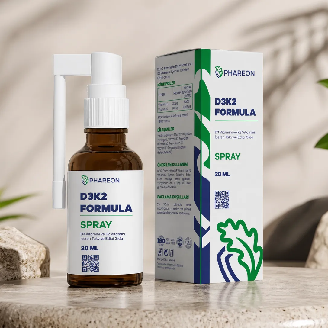 D3K2 Formula Spray kutu ve ürün görseli